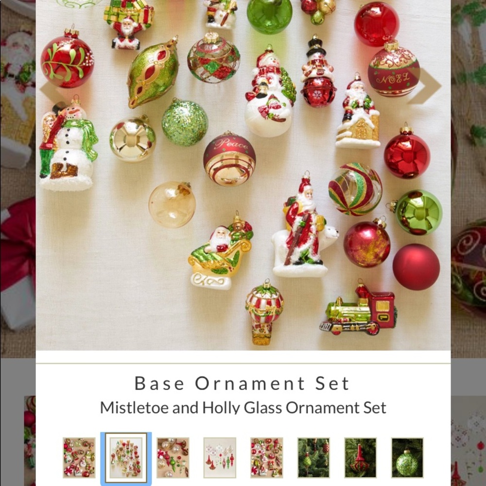 Balsam Hill ornament set of 34 pieces
